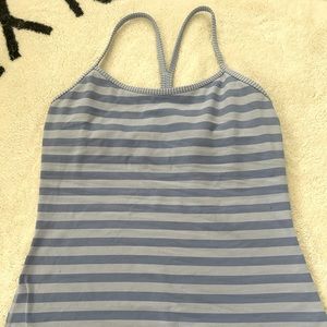 Blue and purple Lululemon yoga tee